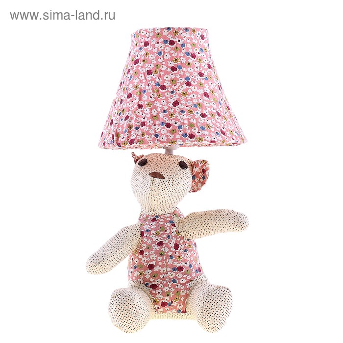 Лампа настольная "Мишка в цветочек" h=39 см (220В/Е14) - Фото 1
