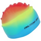 Шапочка для плавания взрослая ONLYTOP Swim, силиконовая, обхват 54-60 см, цвета МИКС - фото 3457793
