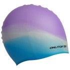 Шапочка для плавания взрослая ONLYTOP Swim, силиконовая, обхват 54-60 см, цвета МИКС - фото 3457797
