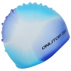 Шапочка для плавания взрослая ONLYTOP Swim, силиконовая, обхват 54-60 см, цвета МИКС - фото 3457791