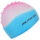 Шапочка для плавания взрослая ONLYTOP Swim, силиконовая, обхват 54-60 см, цвета МИКС - фото 8231431