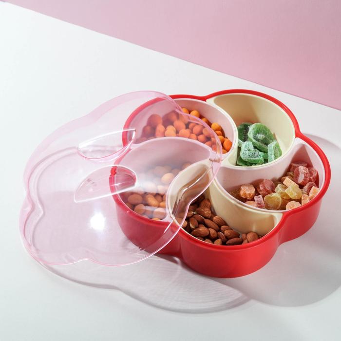 Менажница с крышкой «Барокко», 26×25×7 см, 5 съёмных ячеек, МИКС - Фото 1