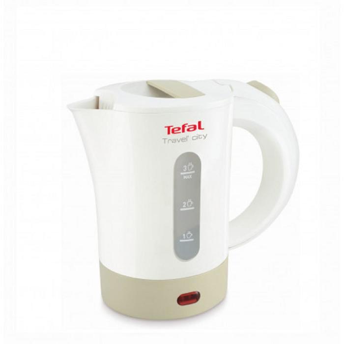 Чайник электрический Tefal KO120130, пластик, 0.5 л, 650 Вт, белый/бежевый - Фото 1