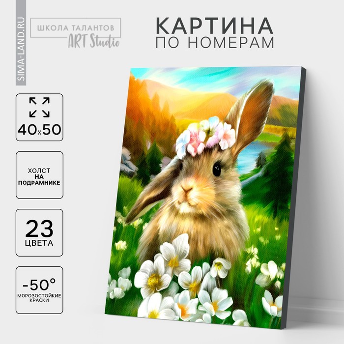 Картина по номерам на холсте с подрамником «Пасха: заяц», 40 х 50 см - Фото 1