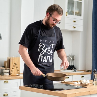 Фартук «Этель» BEST ПАПА 73×71 см, 100% хлопок, саржа 190 г/м²