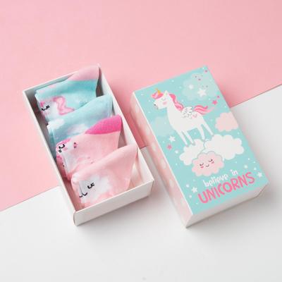 Носки детские Крошка Я Unicorn, набор 4 пары, 8-10 см