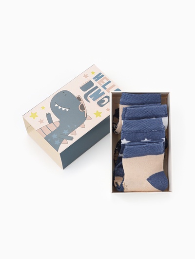 Носки для мальчика «Крошка Я. Динозаврик», набор 4 пары, 8-10 см