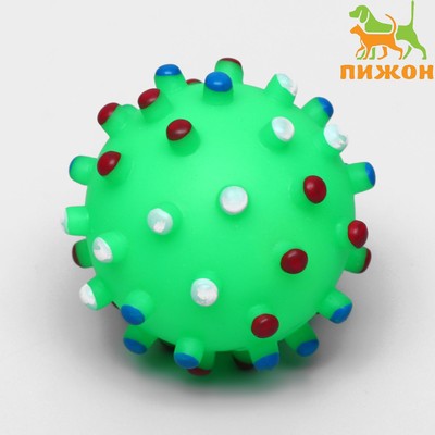 Игрушка пищащая "Бактерия" для собак, 6,3 см, зелёная