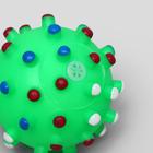 Игрушка пищащая "Бактерия" для собак, 6,3 см, зелёная - Фото 2