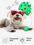 Игрушка пищащая "Бактерия" для собак, 6,3 см, зелёная - Фото 2