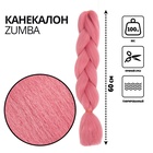 ZUMBA Канекалон однотонный, гофрированный, 60 см, 100 гр, цвет розовый(#AY15) - Фото 1