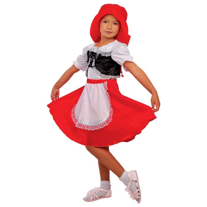 Карнавальный костюм «Красная шапочка», шапка, блузка, юбка, р. 32, рост 122-128 см - фото 1907190974