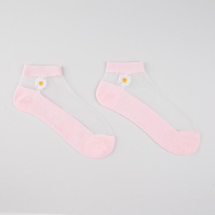 Носки женские "Ромашка", цвет розовый, размер 36-40 - Фото 1