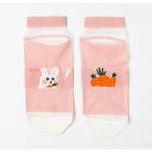 Носки женские "Заяц с морковкой", цвет белый/розовый, размер 36-40 - Фото 4