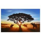 Картина на холсте "Африканские слоны на закате" 60х100 см - фото 4610962