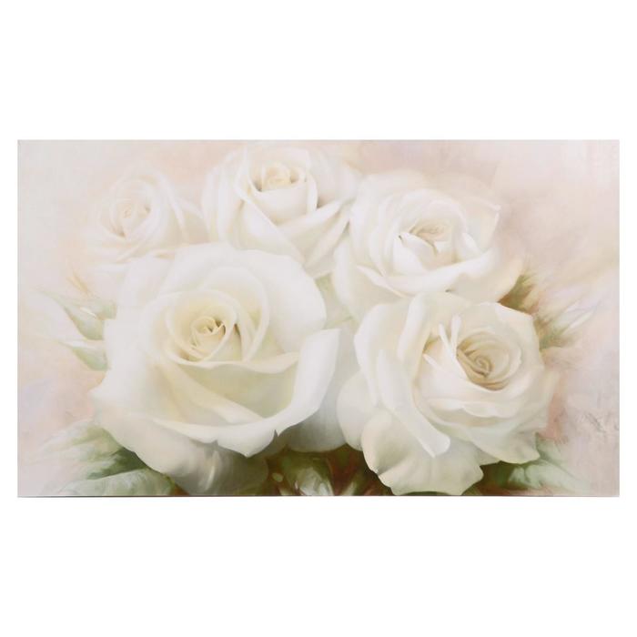 Картина на холсте "Букет белых роз" 60х100 см - Фото 1