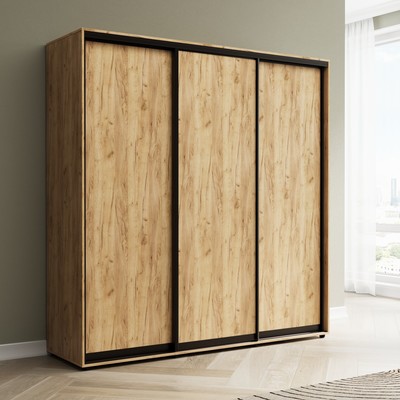 Шкаф-купе «Сим Д», 2400×600×2300 мм, ЛДСП, с ящиками, цвет дуб крафт