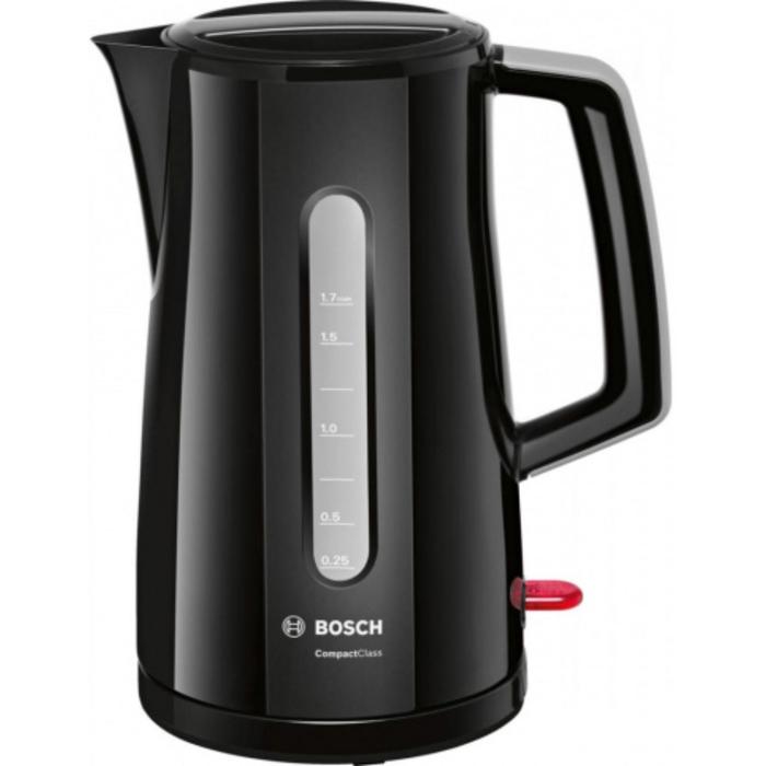Чайник электрический Bosch TWK 3A013, пластик, 1.7 л, 2400 Вт, черный - Фото 1