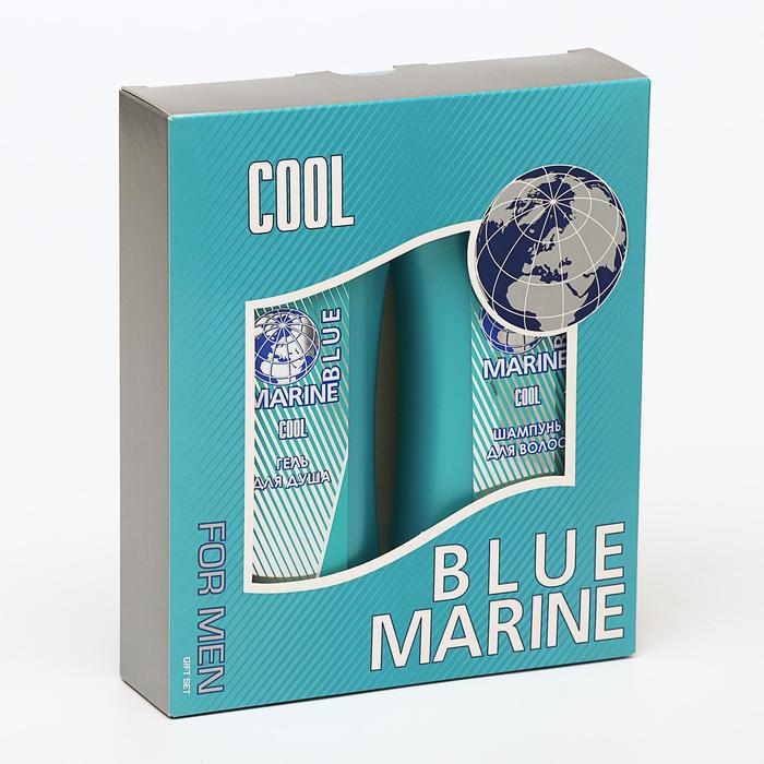 Подарочный набор мужской MINI Blue Marine № 091M Cool: шампунь 250мл, гель для душа 250 мл - Фото 1