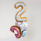 Букет из шаров «2 года, пончик», фольга, набор из 5 шт. - фото 318459671