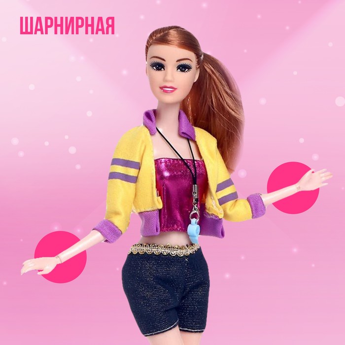 Кукла-модель шарнирная «Спортсменка» с малышкой, с аксессуарами, МИКС 48926