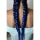 ZUMBA Канекалон однотонный, гофрированный, 60 см, 100 гр, цвет синий(#AY29) - Фото 3