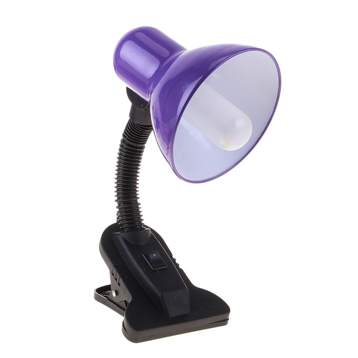 Лампа настольная Е27, с выкл. на зажиме (220В) фиолетовая (108В) - фото 1906777737