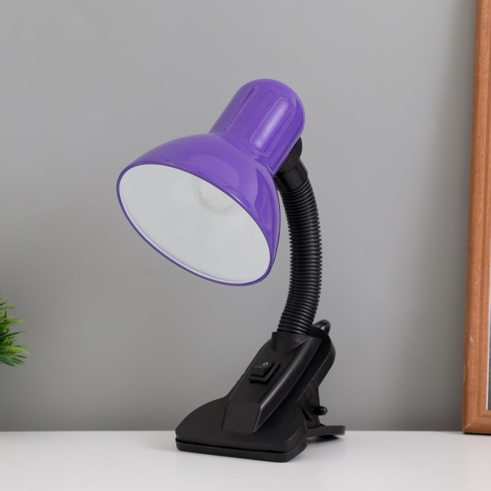 Лампа настольная Е27, с выкл. на зажиме (220 В) фиолетовая (108 В) - Фото 1