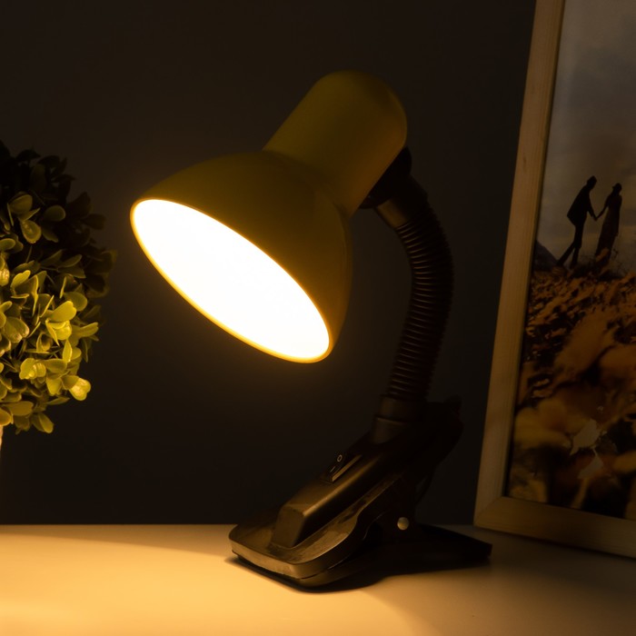 Лампа настольная Е27, с выкл. на зажиме (220В) желтая (108В) RISALUX - фото 1886159414