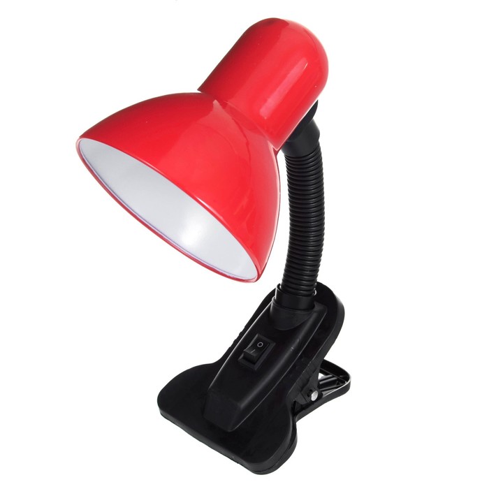 Лампа настольная Е27, с выкл. на зажиме (220В) красная (108В) RISALUX - фото 1886159423