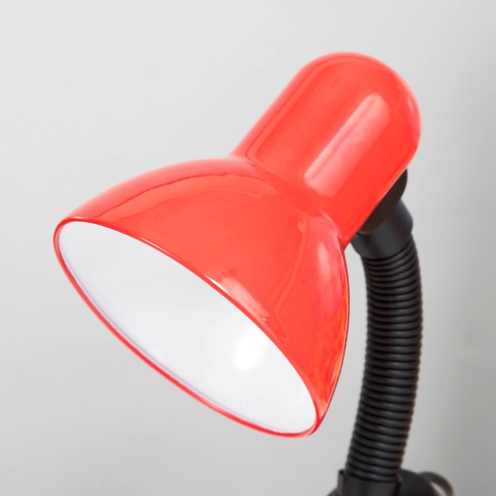 Лампа настольная Е27, с выкл. на зажиме (220В) красная (108В) RISALUX - фото 1906777774