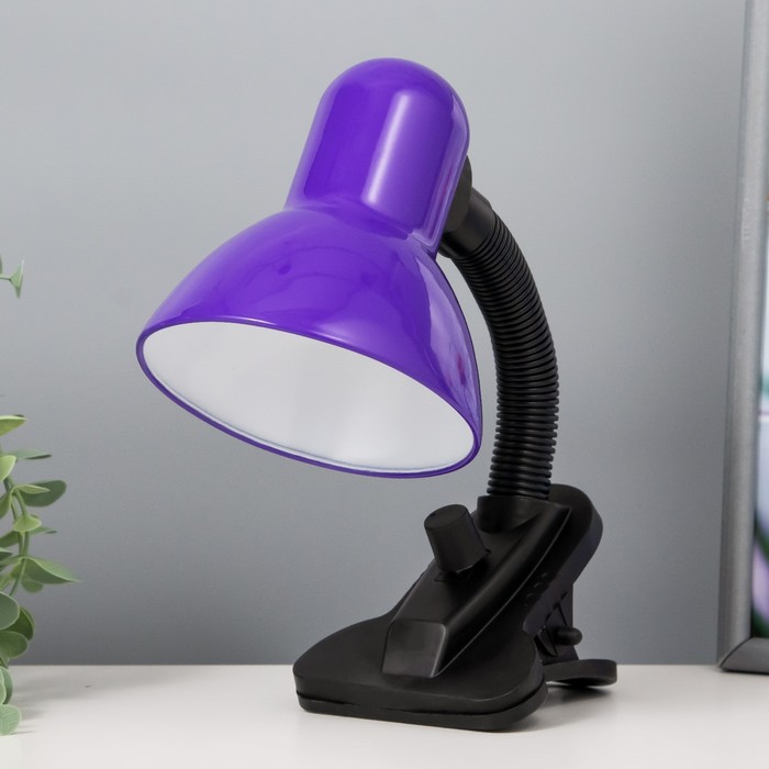Лампа настольная Е27, светорегулятор, на зажиме (220В) фиолетовая (108А) RISALUX - фото 1906777784