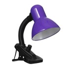 Лампа настольная Е27, светорегулятор, на зажиме (220В) фиолетовая (108А) RISALUX - Фото 9