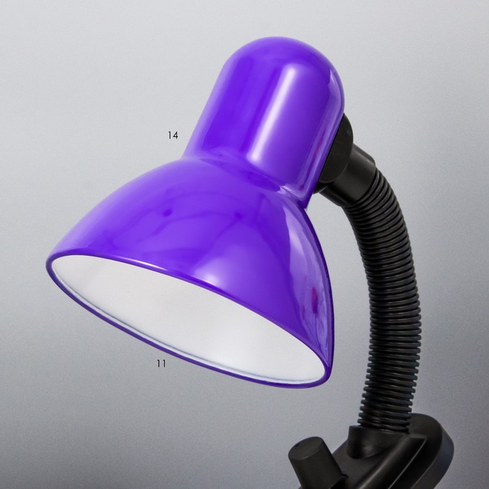 Лампа настольная Е27, светорегулятор, на зажиме (220В) фиолетовая (108А) RISALUX - фото 1906777786