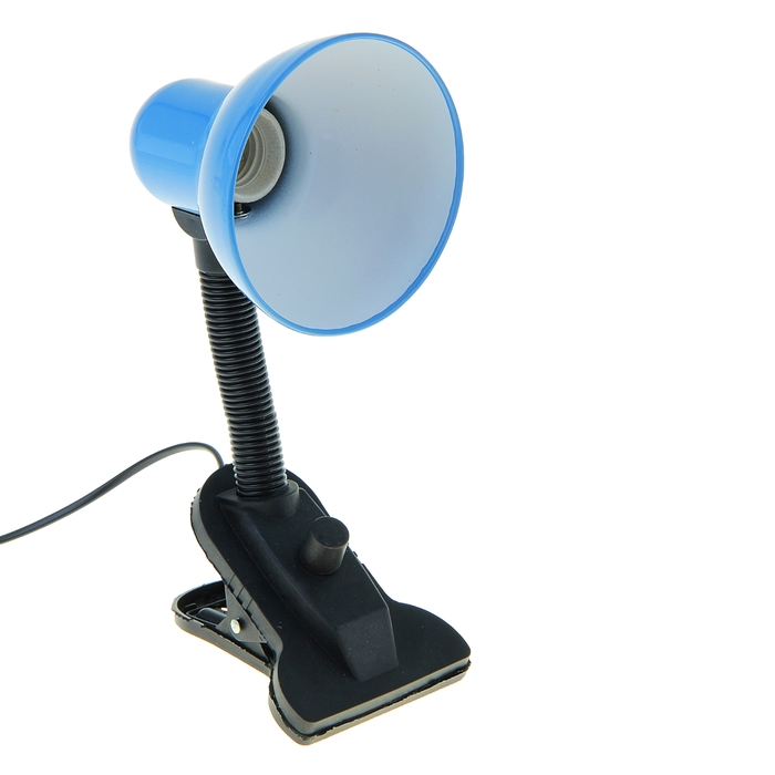 Лампа настольная Е27 , светорегулятор, на зажиме (220В) голубая (108А) RISALUX - фото 1887641469