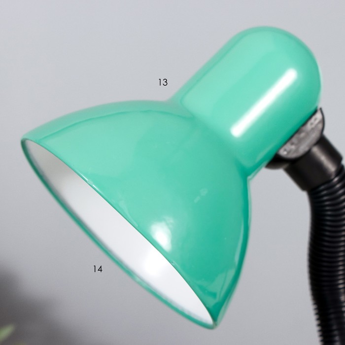 Лампа настольная Е27, светорегулятор, на зажиме (220В) зеленая (108А) RISALUX - фото 1887641478