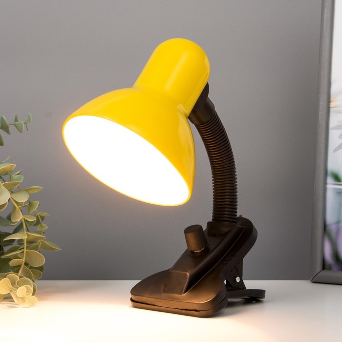 Лампа настольная Е27, светорегулятор на зажиме (220В) желтая (108А) RISALUX - фото 1906777833