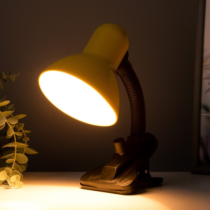Лампа настольная Е27, светорегулятор на зажиме (220В) желтая (108А) RISALUX - фото 1906777834