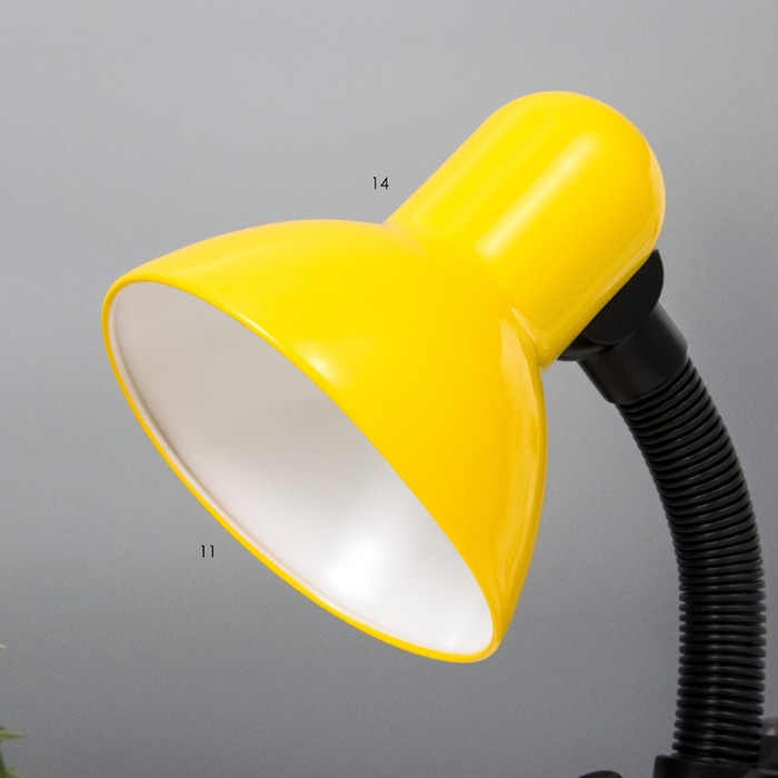 Лампа настольная Е27, светорегулятор на зажиме (220В) желтая (108А) RISALUX - фото 1906777826