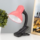 Лампа настольная Е27 с выкл. на зажиме (220 В) розовая (108 В) RISALUX - Фото 1