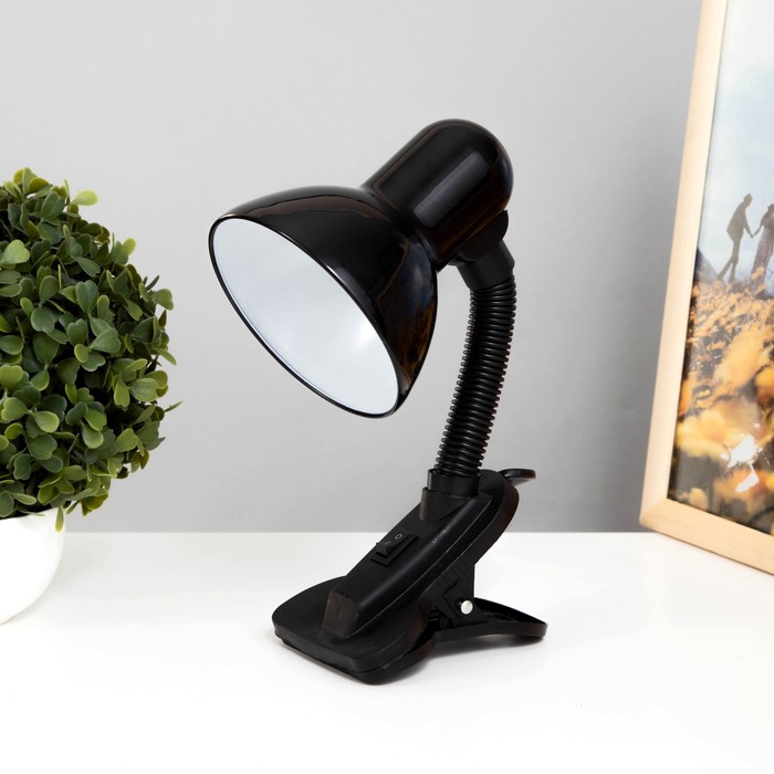 Лампа настольная Е27, с выкл. на зажиме (220 В) черная (108 В) RISALUX - Фото 1