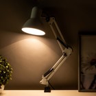 Лампа настольная Е27, h=55 см, шарнирная, на зажиме (220 В) белая RISALUX - Фото 3