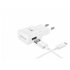 Сетевое зарядное устройство Samsung EP-TA20EWECGRU, USB, 2 A, белый - Фото 1