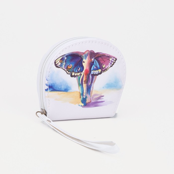 Кошелёк на молнии, цвет белый - Фото 1