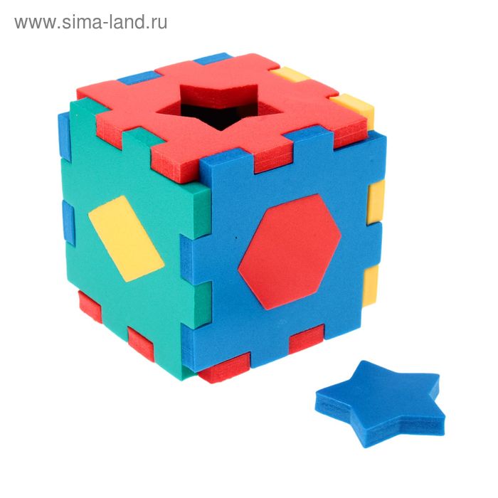 Мягкий конструктор «Кубик с геометрическими фигурами» - Фото 1