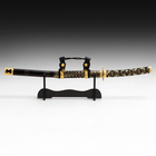 Макет оружия «Сувенирная катана на подставке. Хикэру», 78 см, чёрная с золотом - Фото 2