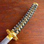 Сувенирное оружие "Катана Хикэру" 78 см, чёрная с золотом, на подставке - фото 8642628