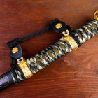 Сувенирное оружие "Катана Хикэру" 78 см, чёрная с золотом, на подставке - фото 8642629