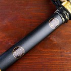 Сувенирное оружие "Катана Хикэру" 78 см, чёрная с золотом, на подставке - фото 8642630