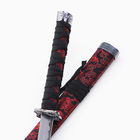 Сувенирное оружие «Катана на подставке», чёрные ножны с красным узором, 70см - Фото 4